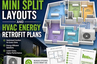 design multi zone mini split layouts and hvac energy retrofit plans