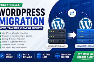 migrate wordpress website, move website and transfer to a new host