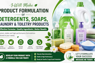 make a product formulation of detergents, soaps, laundry or toiletry products