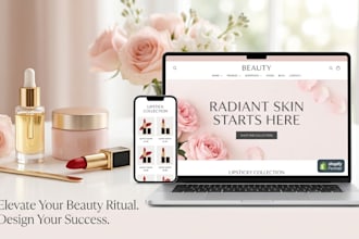 design high converting beauty shopify store skincare cosmetics website