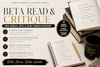 beta read and critique your urban or epic fantasy and high urban fantasy novels