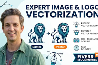 design image and logo vectorization, tracing and editable vector artwork design