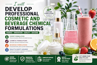 develop professional cosmetic and beverage chemical formulations