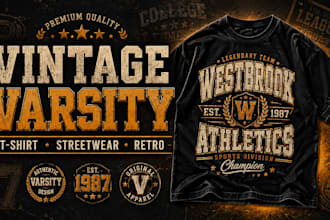 design vintage varsity t shirt and streetwear graphic