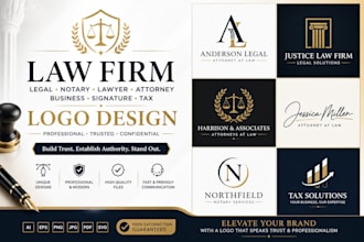 design law firm legal notary lawyer attorney business signature tax logo