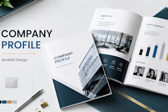 design a corporate company profile booklet using adobe indesign and canva