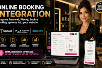 integrate treatwell, planity booksy booking system into your website