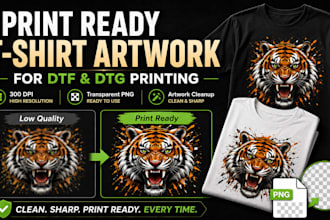 prepare print ready t shirt artwork for dtf dtg printing