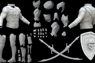 sculpt wearable 3d cosplay props sword weapon helmet and armor for 3d printing