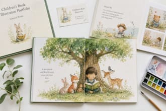 draw whimsical watercolor children storybook illustration