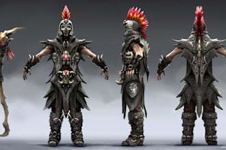create game characters, vr and ar video game character concept art and 3d design