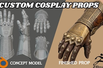 design custom cosplay props armor helmet weapon  model stl for printing
