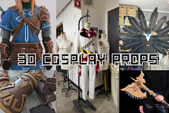 create 3d cosplay props, weapons, accessories and 3d printable models