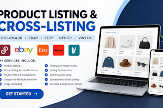 do poshmark product listing ebay listing etsy listing vinted listing and cross