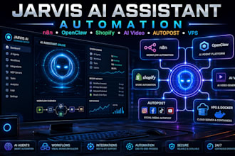 setup jarvis ai assistant dashboard autopost shopify ai video n8n open claw vps