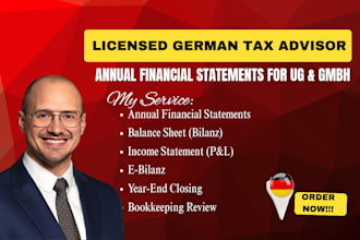 prepare jahresabschluss, bilanz, and guv for germany companies