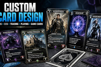 design custom tcg, ccg, playing cards and game card designs