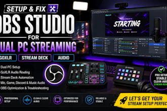 etup and fix obs studio for dual PC streaming, goxlr, stream deck and audio