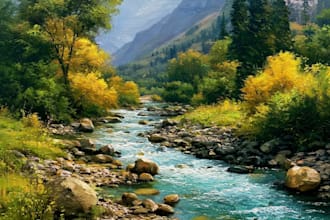 paint a custom landscape oil painting on canvas