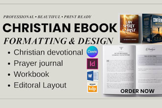 design format christian ebook daily devotional prayer journal, planner workbook