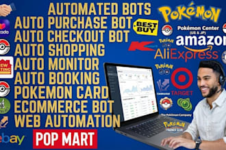 do auto checkout bot, pokeomon bot, target bot, purchase bot, amazon bot, buying