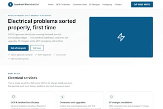 design a one page landing site for your local business