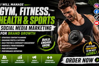 be your gym and fitness social media manager and content creator, gym reals