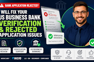 fix your US business bank account application and verification issues