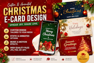 do christmas ecard, new year flyer, banner, christmas video, door hangers