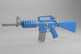 create custom 3d gun models, weapon assets, game gun, gun pack and roblox assets