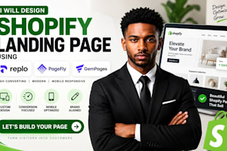 design shopify landing page using replo pagefly gempages