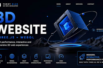 develop high performance 3d website with threejs, r3f and webgl animations
