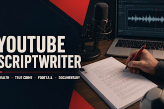 do youtube scripwriter health, true crime, football sunnyv2 script, documentary