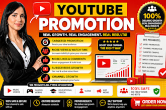 do youtube video promotion, organic channel promotion and audience growth