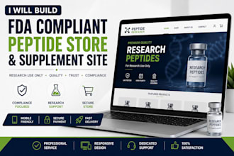 build fda compliant peptide website research peptide store supplement website