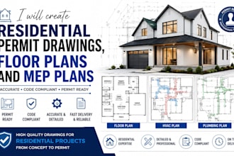 create residential permit drawings, floor plans and mep plans