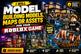 create custom roblox 3d models, maps and game assets