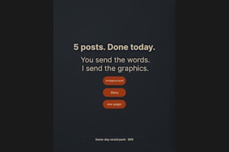 design 5 same day canva social posts for your brand