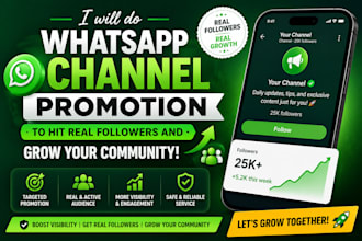 do whatsapp channel promotion to hit real followers and grow your community