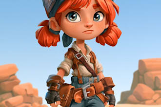 draw 2d game character illustration