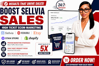 boost sellvia sales, high ticket sellvia marketing, redbubble, shopify promotion