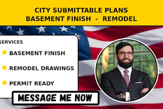 create city submittable plans for basement finish or remodel