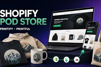 design shopify print on demand pod store with printify and printful setup