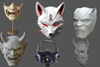 a custom 3d mask, 3d helmet, cosplay mask and wearable 3d model