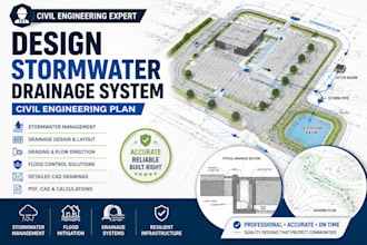 design stormwater drainage system civil engineering plan