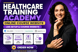 build healthcare course website on kajabi thinkific teachable learnworlds