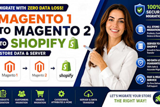 magento 1 to magento 2 migration store data  domain server transfer shopify