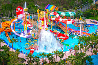 design 3d amusement park, theme park, water park and outdoor park landscape