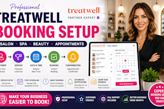 setup treatwell salon booking, spa booking and beauty appointment system