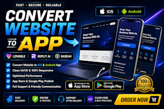 convert website to app lovable replit ai base44 ios android app store publish